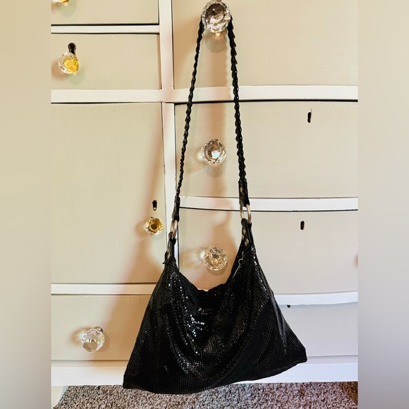 Vintage Black Mesh WHITING DAVIS Hand Bag Purse - Picture 9 of 17